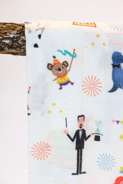 Circus Muslin Swaddle Blanket