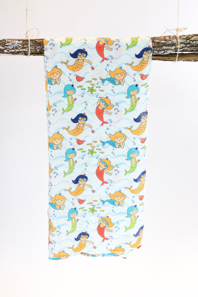 Mermaid Muslin Swaddle Blanket